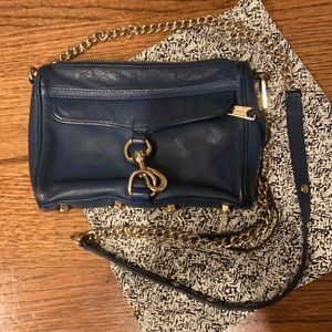 Rebecca Minkoff Mini Mac (navy with gold hardware)